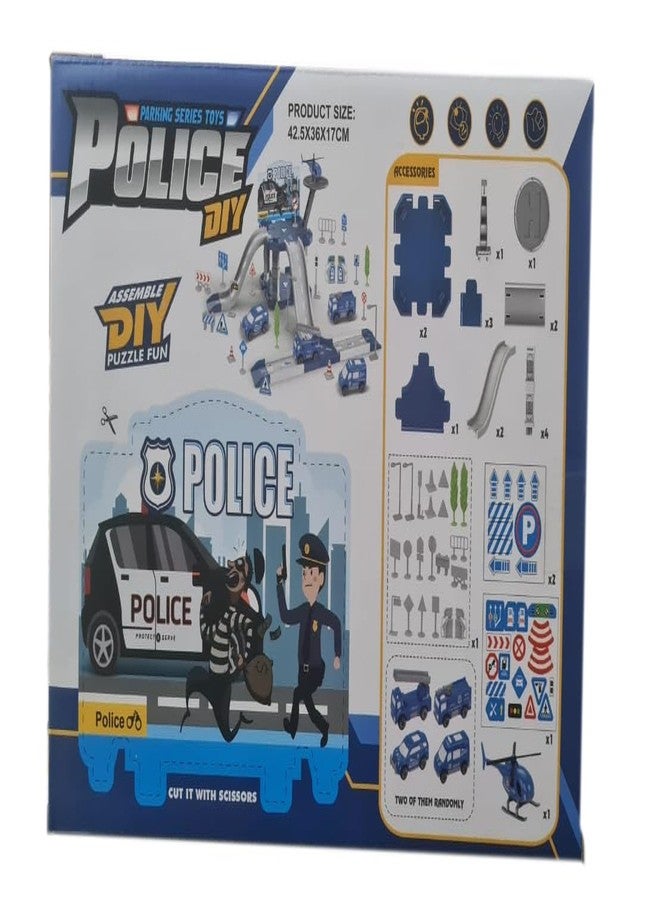 HALO NATION® Police Track Toy City Police Office Watch Tower Parking Lot Police Station Setup DIY Parking Garage Police Racing Slot Police Lot - Image 4